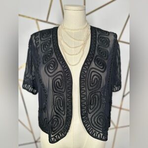 Soft Surroundings Black Sheer Shrug (881)